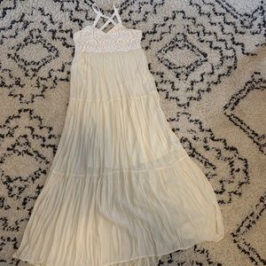 Cream crochet top maxi dress